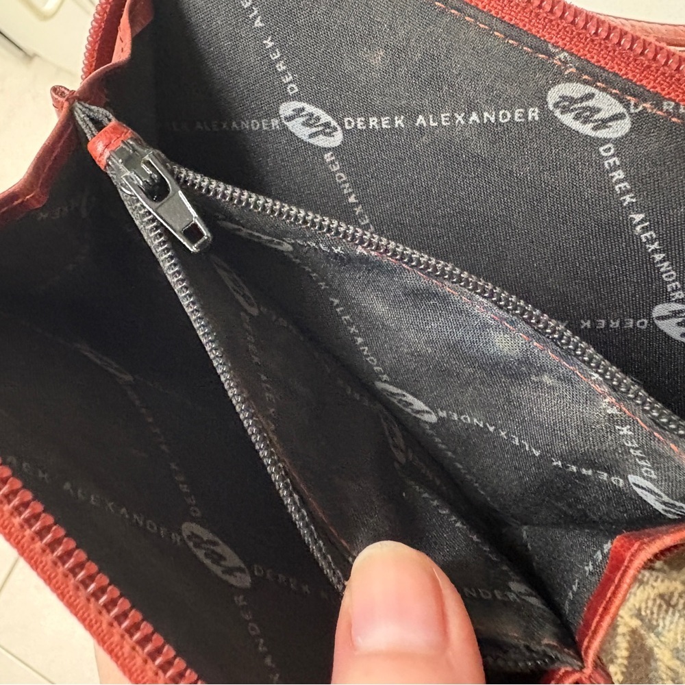 Derek Alexander Red Leather Organizer Bag with matching Wallet - Picture 8 of 14